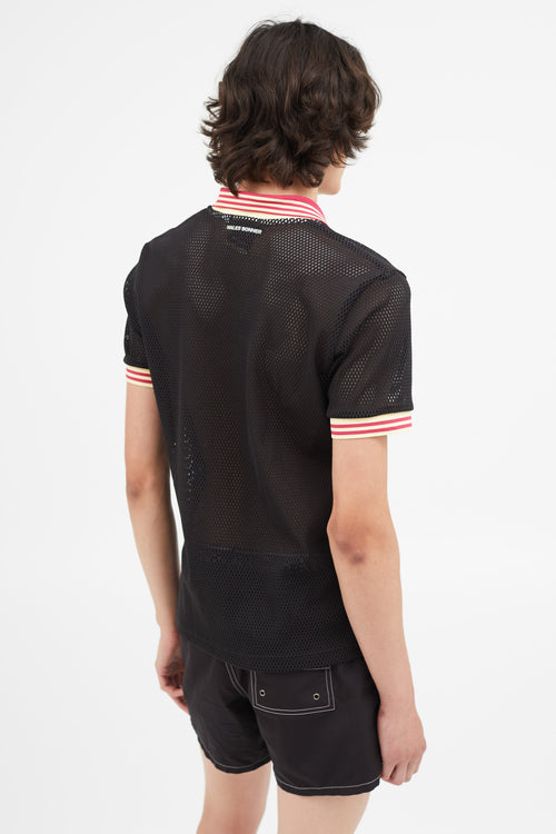 Adidas x Wales Bonner Black Mesh Polo