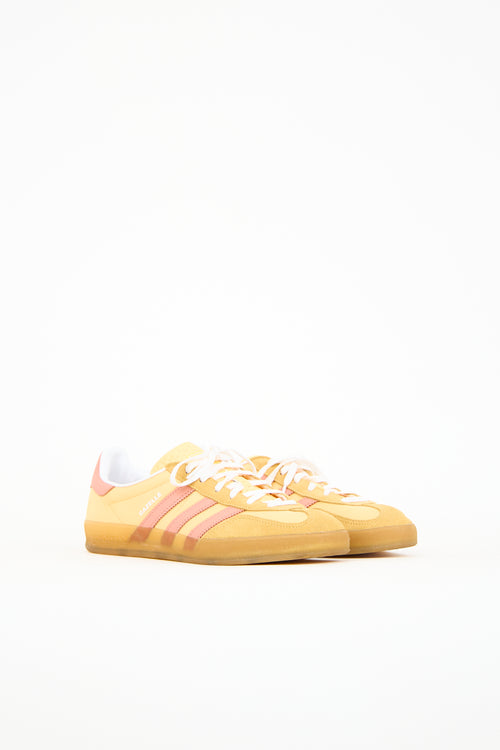 Adidas Yellow Nylon 
Suede Gazelle Sneaker