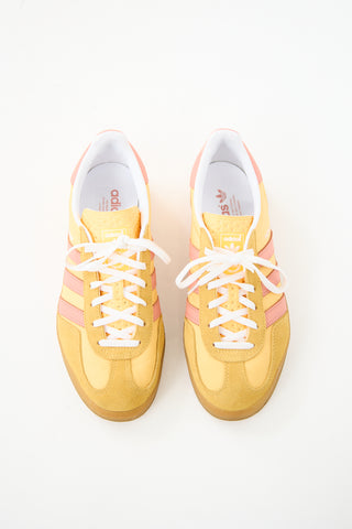 Adidas Yellow Nylon 
Suede Gazelle Sneaker