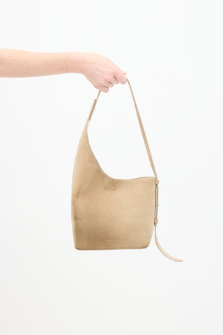 Aesther Ekme Beige Suede Demi Lune Bag