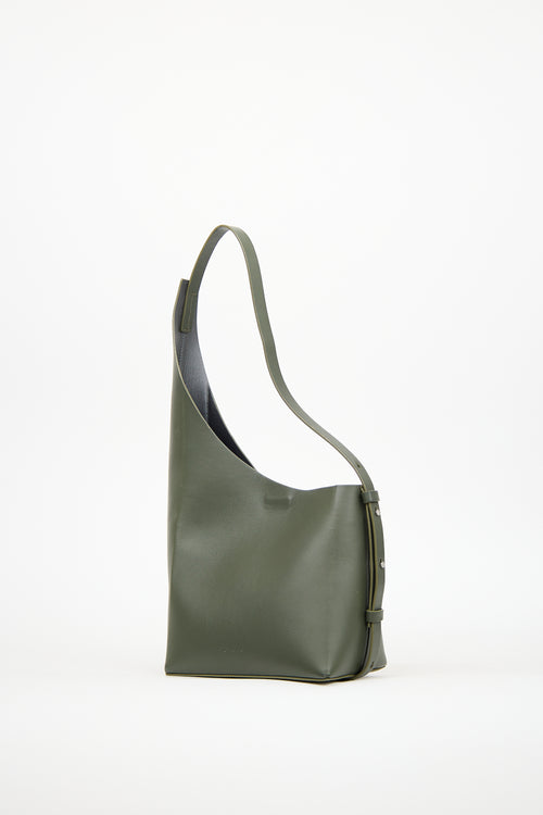 Aesther Ekme Green Leather Demi Lune Tote