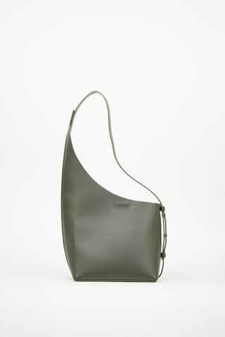 Aesther Ekme Green Leather Demi Lune Tote