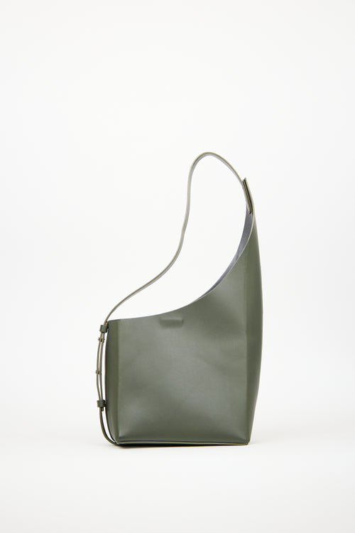 Aesther Ekme Green Leather Demi Lune Tote