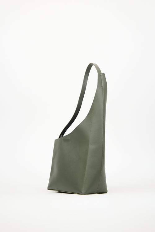 Aesther Ekme Green Leather Demi Lune Tote