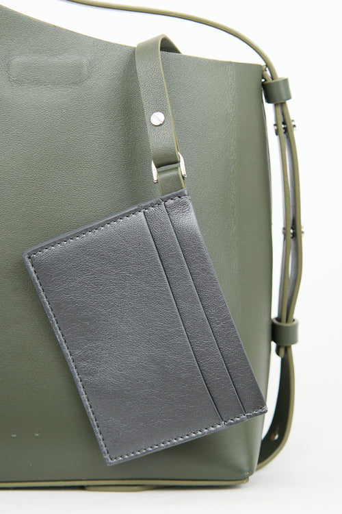 Aesther Ekme Green Leather Demi Lune Tote