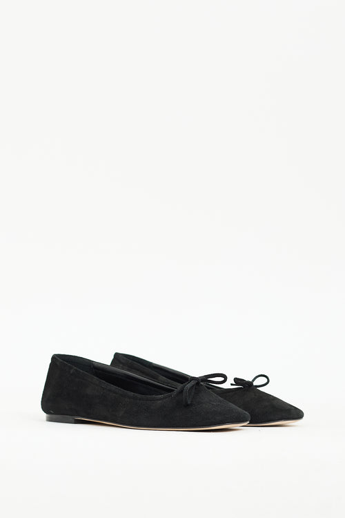 Aeydē Black Suede Delfina Ballerina Flat