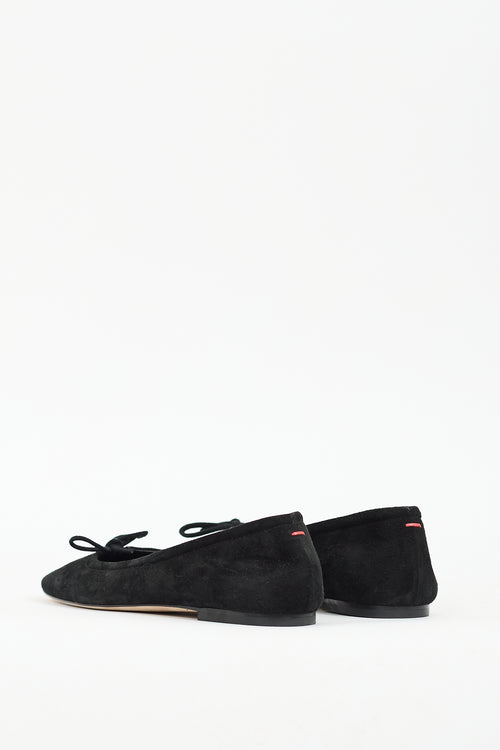 Aeydē Black Suede Delfina Ballerina Flat