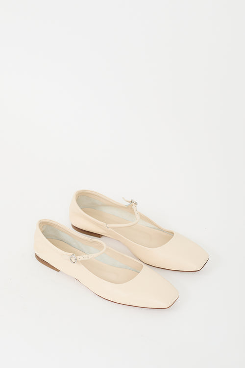 Aeydē Cream Leather Uma Mary Jane Flat