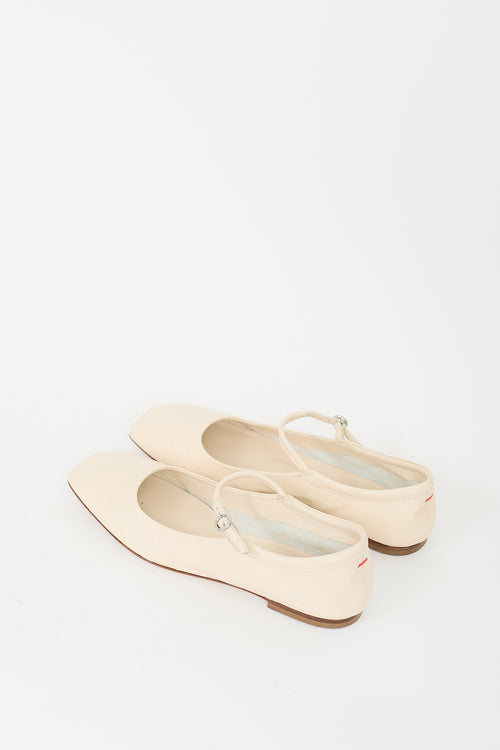 Aeydē Cream Leather Uma Mary Jane Flat