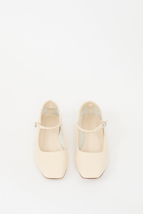 Aeydē Cream Leather Uma Mary Jane Flat