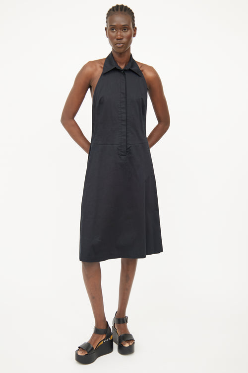 Agnona Black Halter Sleeveless Dress