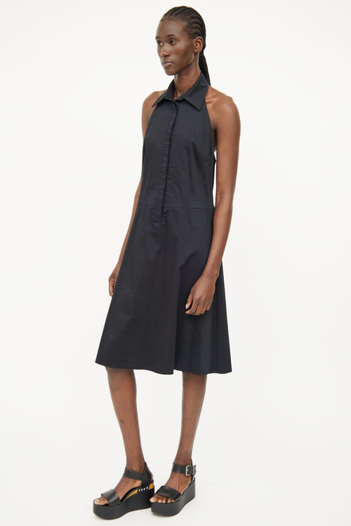 Agnona Black Halter Sleeveless Dress