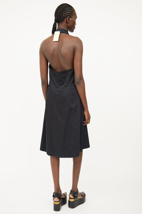 Agnona Black Halter Sleeveless Dress