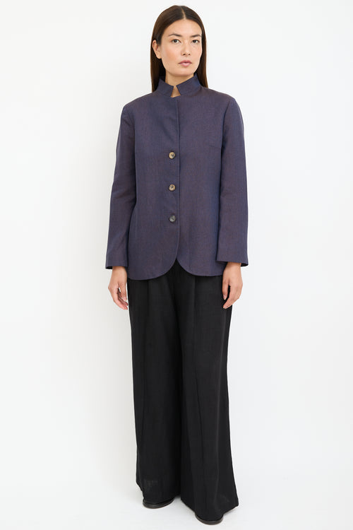 Agnona Navy 
Brown Textured Blazer