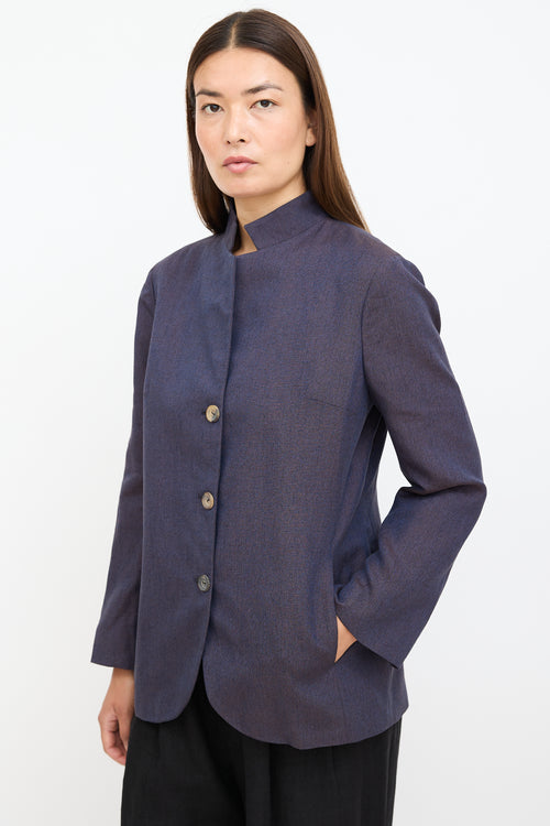 Agnona Navy 
Brown Textured Blazer