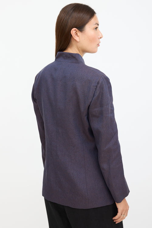 Agnona Navy 
Brown Textured Blazer