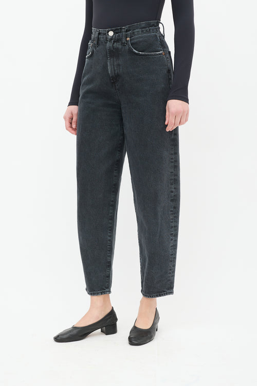 Agolde Black High Waist Balloon Jeans