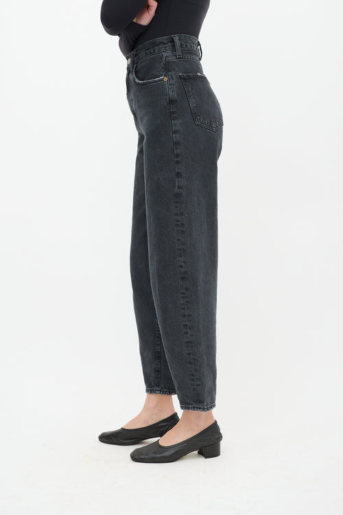 Agolde Black High Waist Balloon Jeans