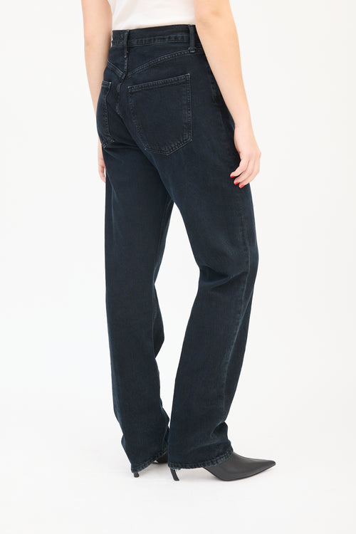 Agolde Black High Waist Straight Leg Jeans