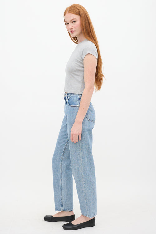 Agolde Light Wash Pleated Jeans