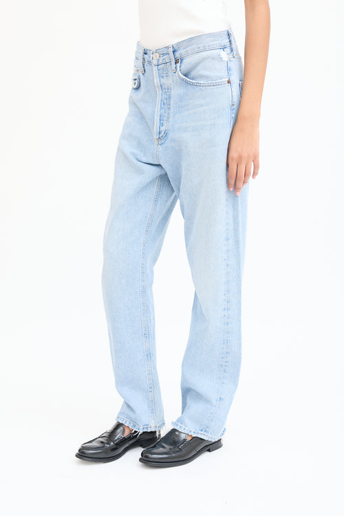 Agolde Light Wash Tapered Distressed Jeans