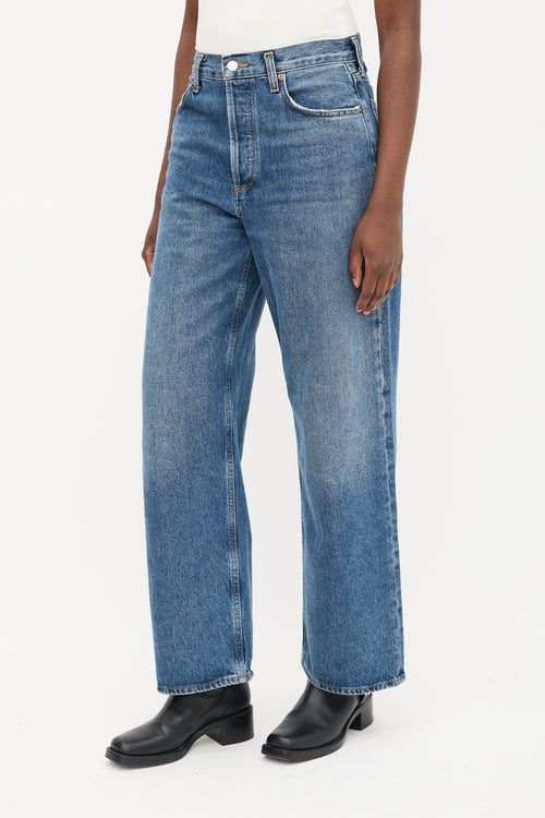  Medium Wash Straight Leg Jeans