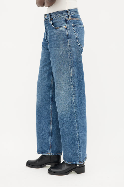  Medium Wash Straight Leg Jeans