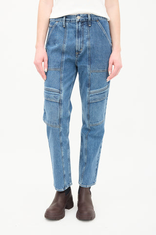 Agolde Medium Wash Cooper Cargo Jeans