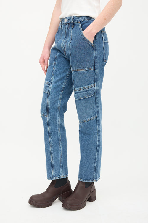 Agolde Medium Wash Cooper Cargo Jeans