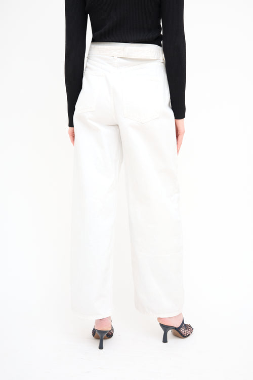 Agolde White Belted Baggy Jeans