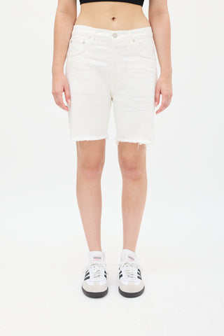 Agolde White Denim Rumi Shorts