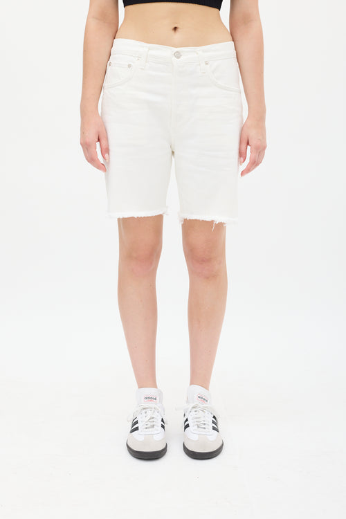 Agolde White Denim Rumi Shorts