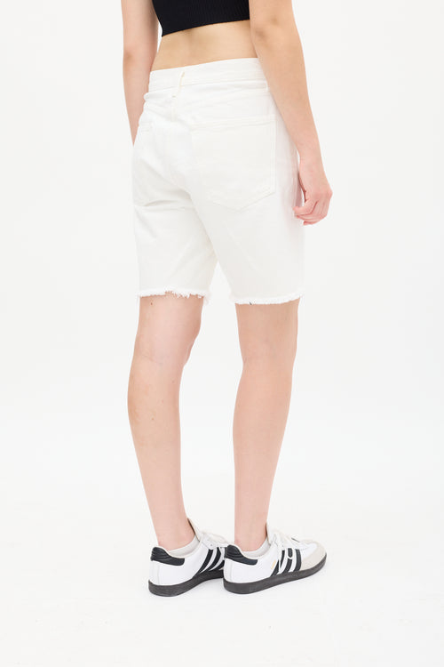 Agolde White Denim Rumi Shorts