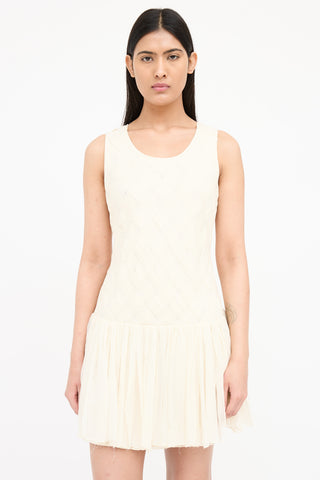 Aijek Woven Textured Pleated Dress