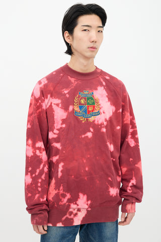 Aimé Leon Dore Burgundy Bleached Embroidered Crewneck