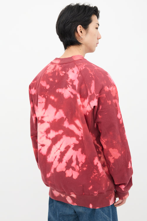 Aimé Leon Dore Burgundy Bleached Embroidered Crewneck