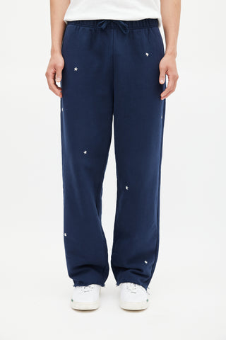 Aimé Leon Dore Navy 
White Floral Sweatpants