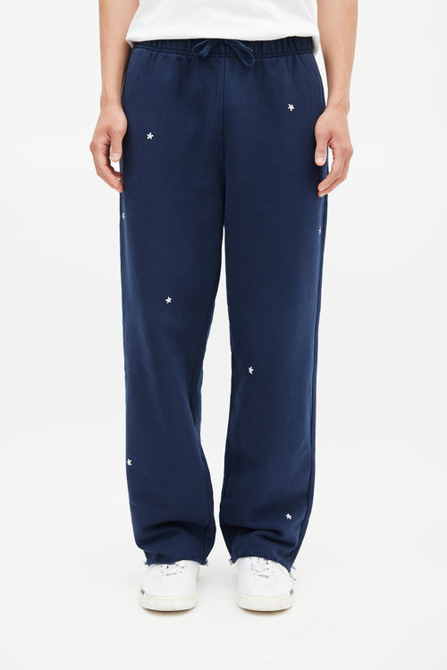 Aimé Leon Dore Navy 
White Floral Sweatpants