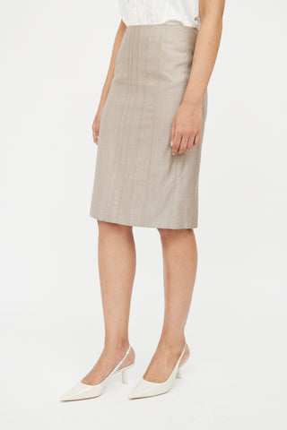 Akris Beige Paneled Midi Skirt