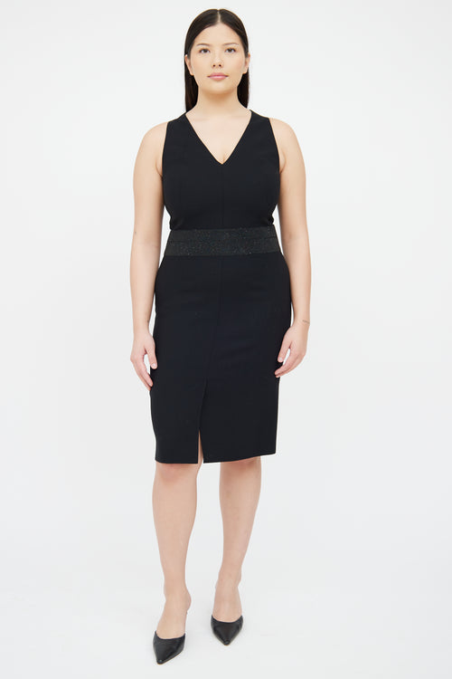 Akris Black Panel Embellished Sleeveless Dress