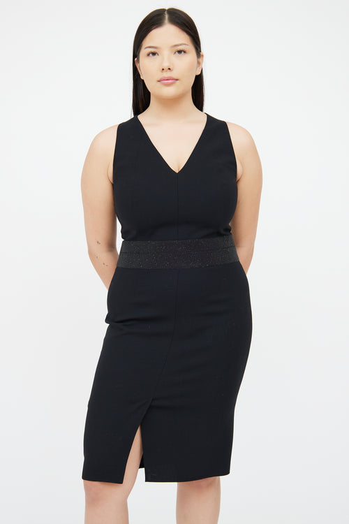 Akris Black Panel Embellished Sleeveless Dress