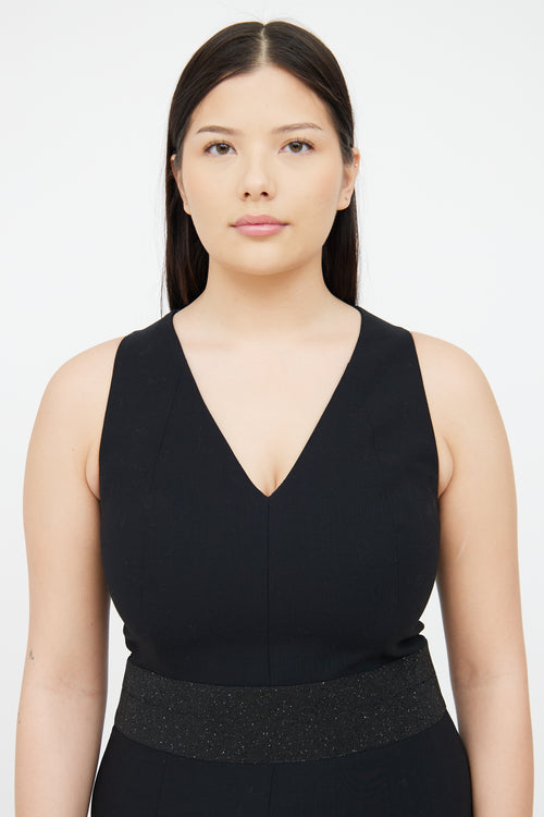 Akris Black Panel Embellished Sleeveless Dress