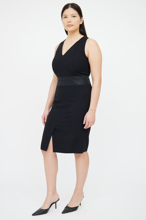 Akris Black Panel Embellished Sleeveless Dress