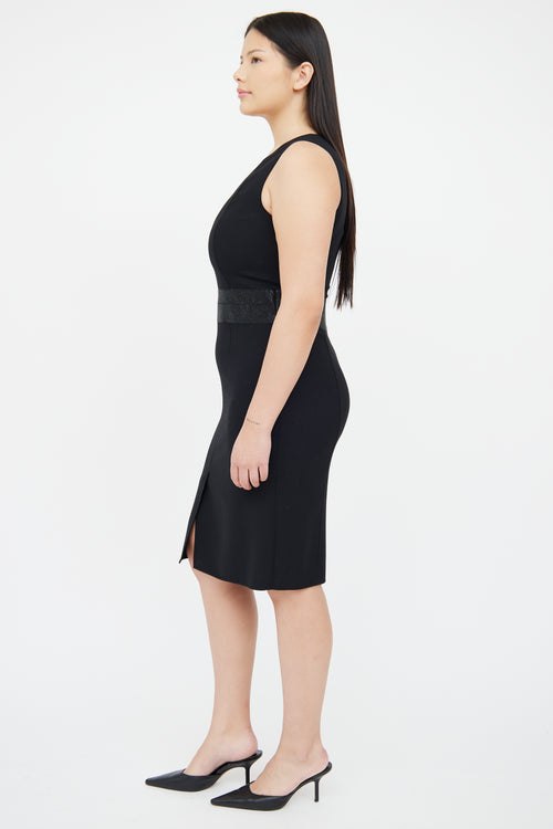 Akris Black Panel Embellished Sleeveless Dress