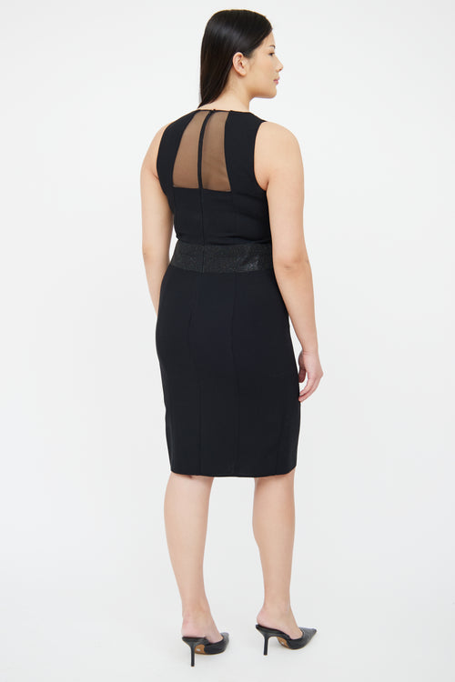 Akris Black Panel Embellished Sleeveless Dress