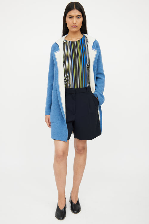 Akris Blue Knit Cashmere Cardigan