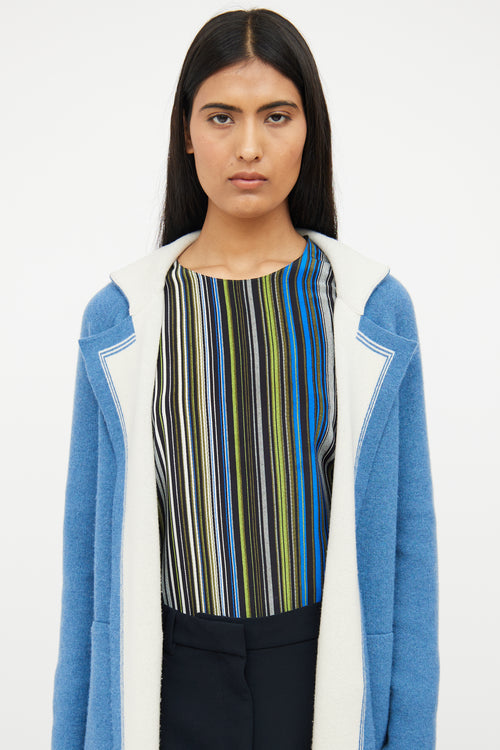 Akris Blue Knit Cashmere Cardigan