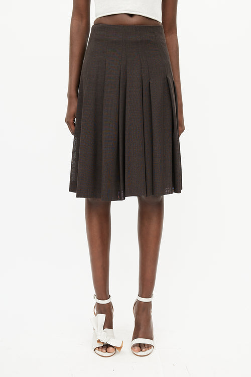 Akris Brown Pleated Skirt