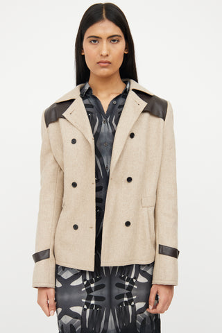 Akris Grey 
Brown Wool Double Breasted Jacket