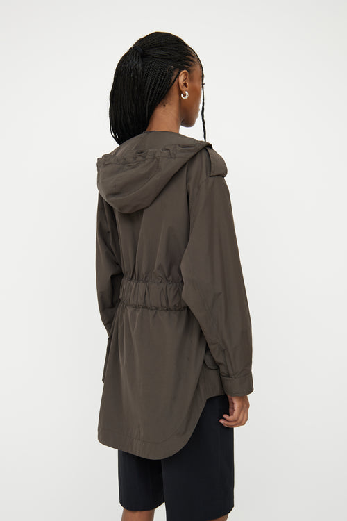 Akris Deep Green Belted Rain Jacket